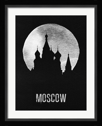 Framed Moscow Landmark Black Print
