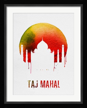 Framed Taj Mahal Landmark Red Print