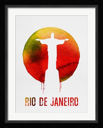 Framed Rio De Janeiro Landmark Red Print