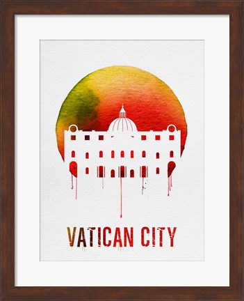 Framed Vatican City Landmark Red Print