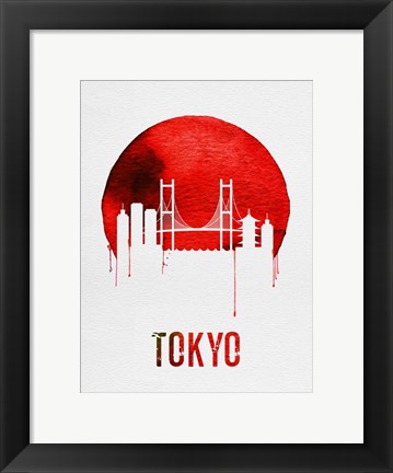 Framed Tokyo Skyline Red Print
