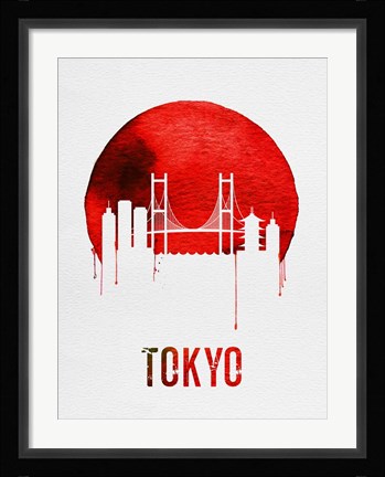Framed Tokyo Skyline Red Print