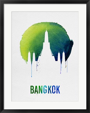 Framed Bangkok Landmark Blue Print