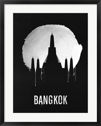 Framed Bangkok Landmark Black Print