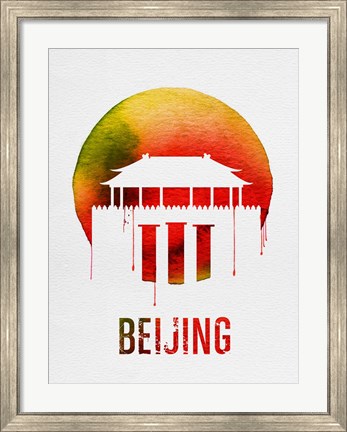 Framed Beijing Landmark Red Print