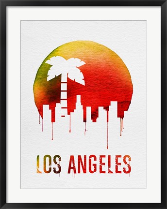 Framed Los Angeles Landmark Red Print