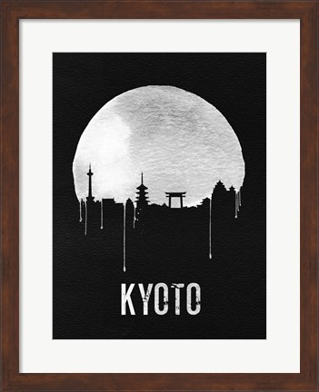 Framed Kyoto Skyline Black Print