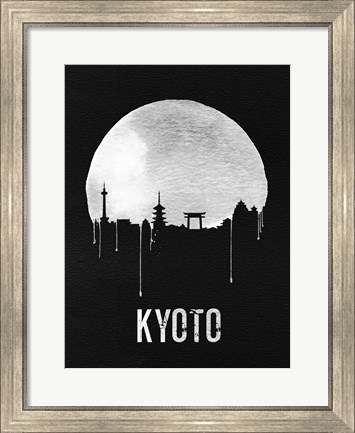 Framed Kyoto Skyline Black Print
