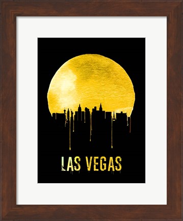 Framed Las Vegas Skyline Yellow Print