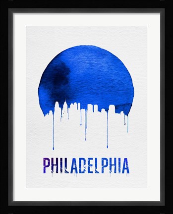 Framed Philadelphia Skyline Blue Print