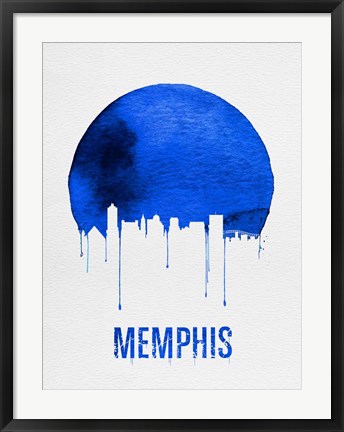 Framed Memphis Skyline Blue Print