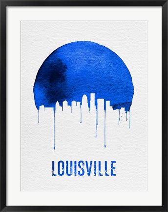 Framed Louisville Skyline Blue Print