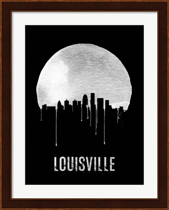 Framed Louisville Skyline Black Print