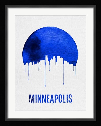 Framed Minneapolis Skyline Blue Print