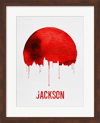 Framed Jackson Skyline Red Print