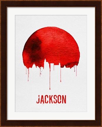 Framed Jackson Skyline Red Print
