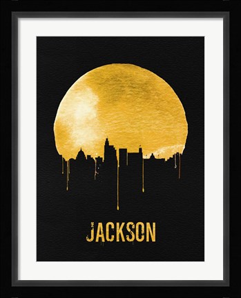 Framed Jackson Skyline Yellow Print