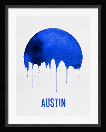 Framed Austin Skyline Blue Print
