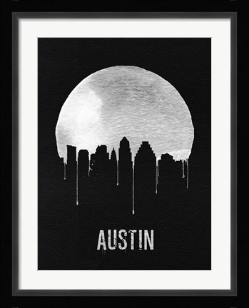 Framed Austin Skyline Black Print
