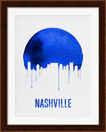 Framed Nashville Skyline Blue Print