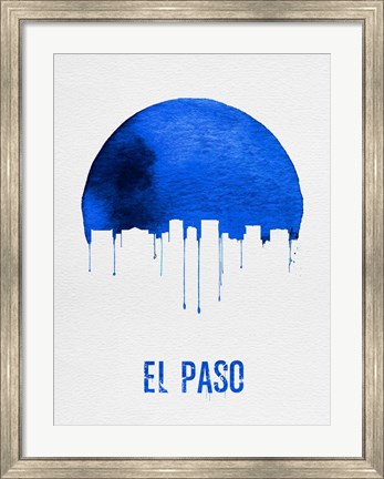 Framed El Paso Skyline Blue Print