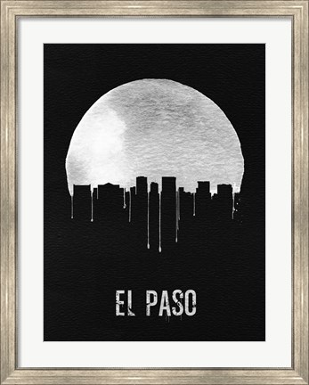 Framed El Paso Skyline Black Print