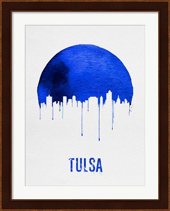 Framed Tulsa Skyline Blue Print