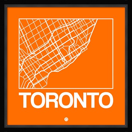 Framed Orange Map of Toronto Print