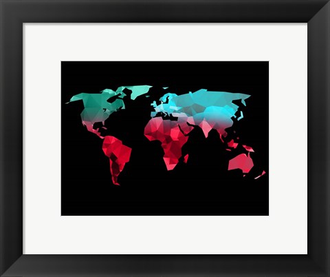 Framed Polygon World Map 2 Print