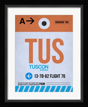 Framed TUS Tuscon Luggage Tag II Print