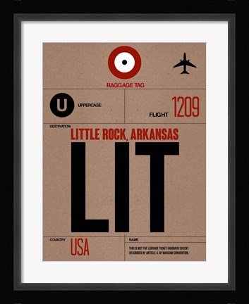Framed LIT Little Rock Luggage Tag I Print