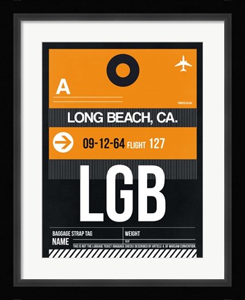 Framed LGB Long Beach Luggage Tag II Print