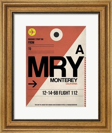 Framed MRY Monterey Luggage Tag I Print