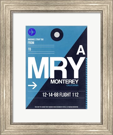 Framed MRY Monterey Luggage Tag II Print
