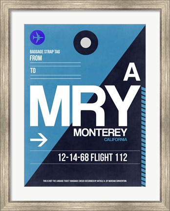 Framed MRY Monterey Luggage Tag II Print