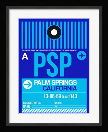 Framed PSP Palm Springs Luggage Tag II Print