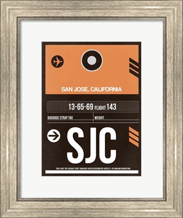 Framed SJC San Jose Luggage Tag II Print