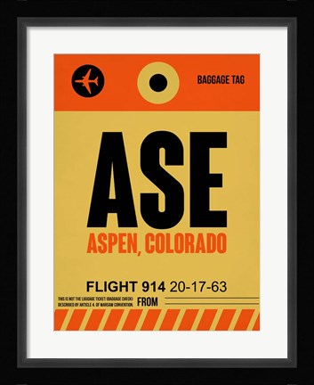 Framed ASE Aspen Luggage Tag I Print