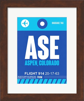 Framed ASE Aspen Luggage Tag II Print