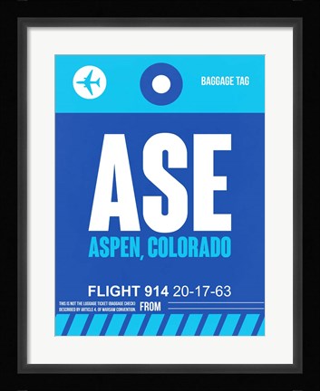 Framed ASE Aspen Luggage Tag II Print