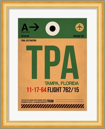 Framed TPA Tampa Luggage Tag I Print