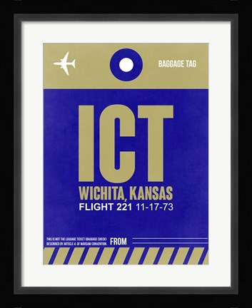 Framed ICT Wichita Luggage Tag II Print