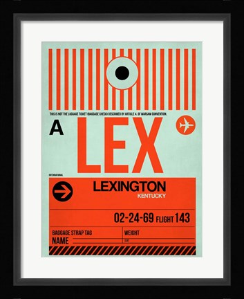 Framed LEX Lexington Luggage Tag I Print