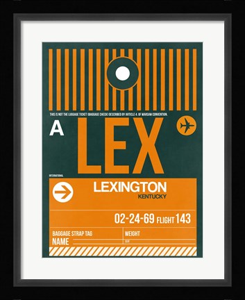 Framed LEX Lexington Luggage Tag II Print