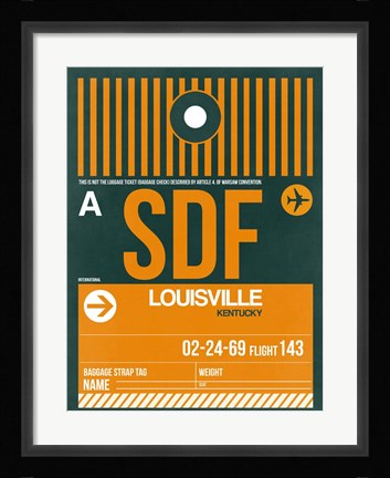 Framed SDF Louisville Luggage Tag I Print