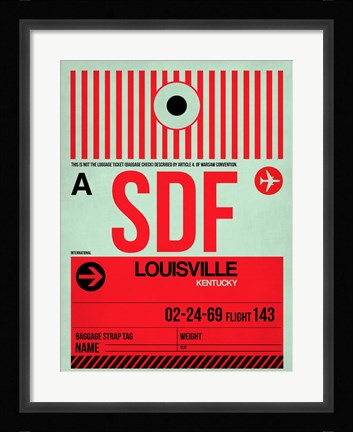 Framed SDF Louisville Luggage Tag II Print