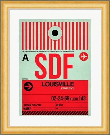 Framed SDF Louisville Luggage Tag II Print