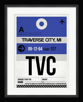 Framed TVC Traverse City Luggage Tag I Print