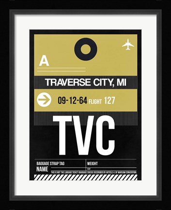 Framed TVC Traverse City Luggage Tag II Print