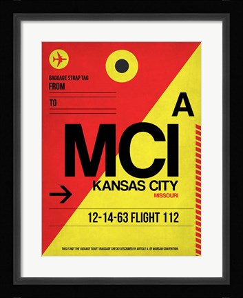 Framed MCI Kansas City Luggage tag I Print